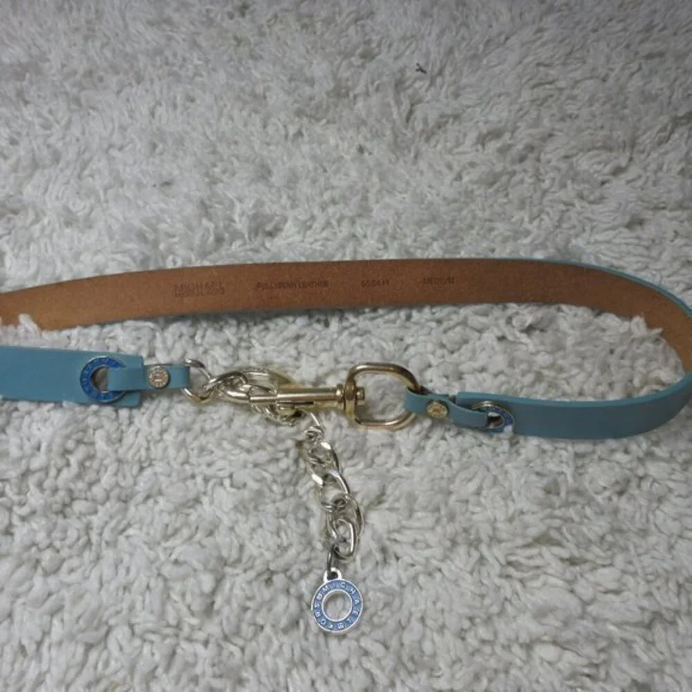 Michael Kors blue chain hook belt sz M